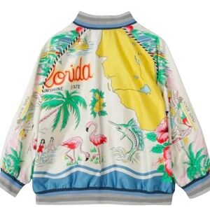 Anna Sui Florida Cotton Sateen Printed Bomber Jacket -HARD TO FIND - Size LARGE